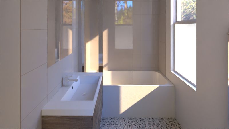 bathroom cad design with bathtub